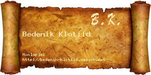 Bedenik Klotild névjegykártya